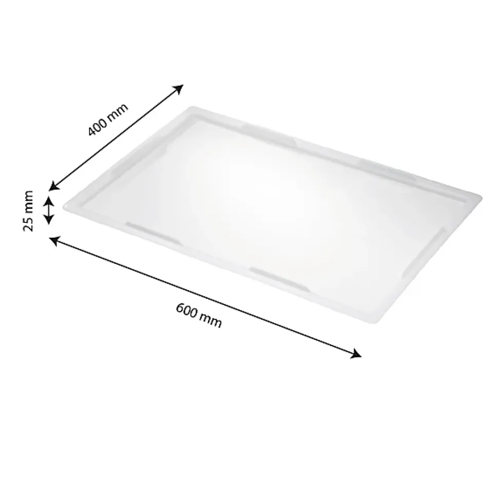 Couvercle pour caisse pleine 600 x 400 x 25 mm - blanc