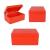Creative Deco Boite de Rangement en Bois Rouge 30 x 20 x 14 cm (+/- 1 cm) - Avec Couvercle - Boîte à Souvenirs - Boîte à Jouets