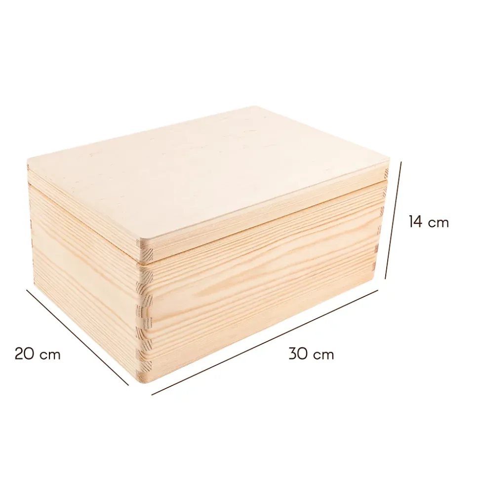 Creative Deco Boite de Rangement en Bois 30 x 20 x 14 cm (+/- 1 cm) - Non Peint - Boîte à Souvenirs - Brut et Non Poncé