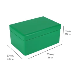 Creative Deco Boite de Rangement en Bois Vert 30 x 20 x 14 cm (+/- 1 cm) - Avec Couvercle - Boîte à Souvenirs - Boîte à Jouets