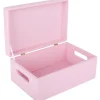 Creative Deco Boite de Rangement en Bois Rose 30 x 20 x 14 cm (+/-1cm) - Couvercle et Poignées - Boîte Souvenirs - Boîte à Jouets
