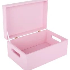 Creative Deco Boite de Rangement en Bois Rose 30 x 20 x 14 cm (+/-1cm) - Couvercle et Poignées - Boîte Souvenirs - Boîte à Jouets