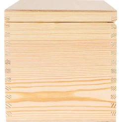 Creative Deco Boite Rangement Carré en Bois 16 x 16 x 16 cm (+/- 1 cm) - Organiseur Bureau Boîte à Bijoux, Coffre, Malle, Caisse