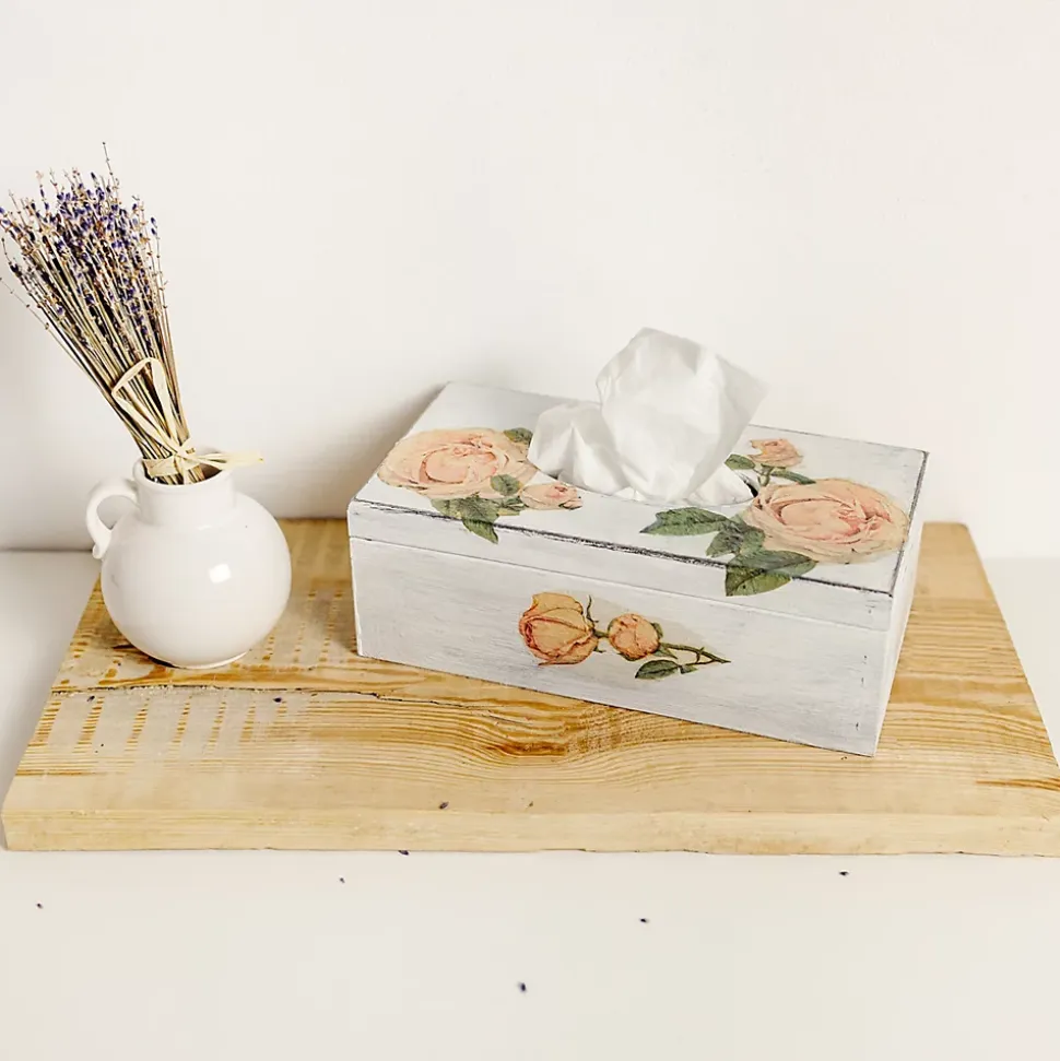 Creative Deco Boîte à Mouchoirs en Bois Naturel 25,5 x 13,5 x 9 cm - Boîte Rangement Tissus - Bureau, Cuisine, Salle de Bain