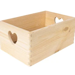 Creative Deco Caisse Bois Rangement Non Peint 30 x 20 x 14 cm (+/- 1cm) - Boîte Rangement Bois Cuisine - Caisse Rangement Bureau