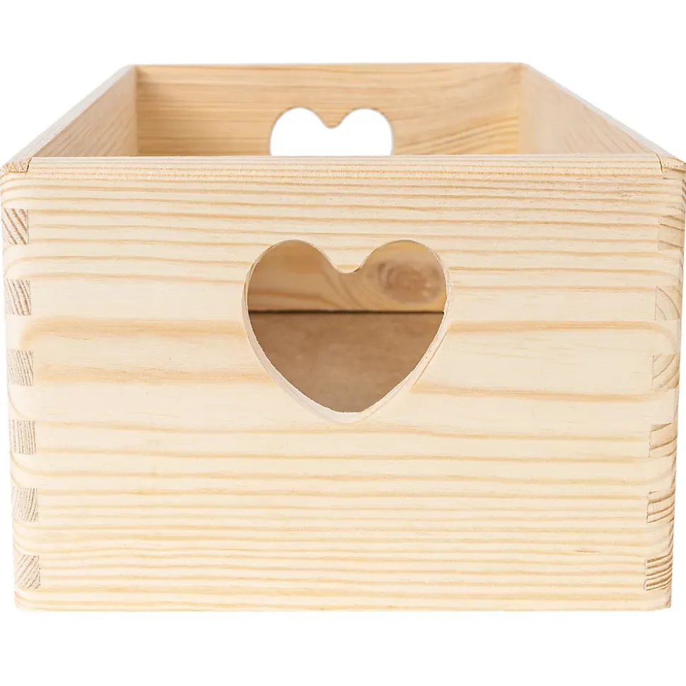 Creative Deco Caisse Bois Rangement Non Peint 30 x 20 x 14 cm (+/- 1cm) - Boîte Rangement Bois Cuisine - Caisse Rangement Bureau