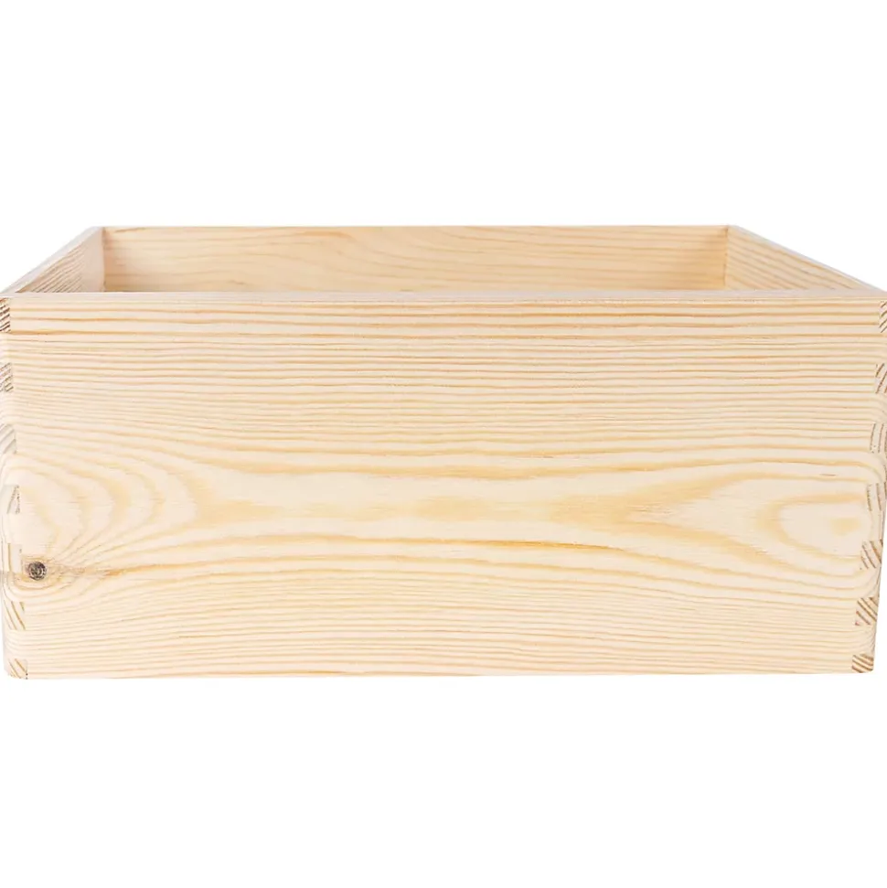 Creative Deco Caisse Bois Rangement Non Peint 30 x 20 x 14 cm (+/- 1cm) - Boîte Rangement Bois Cuisine - Caisse Rangement Bureau