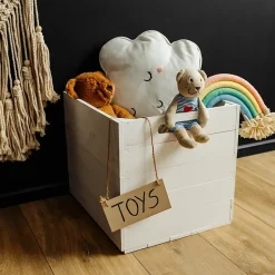 Creative Deco Caisse en Bois Blanc Compatible Étagères KALLAX et EXPIDIT 33 x 37 x 33 cm - Cube de Rangement - Kallax Rangement