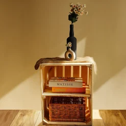 Creative Deco Caisse en Bois Naturel avec Etagere 50 x 40 x 30 cm - Caisse Bois Rangement Vintage - Cagette Bois Deco - Caisse Vin