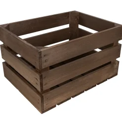 Creative Deco Caisse en Bois Wengé 40 x 30 x 23 cm - Caisse Rangement Bois - Caisse en Bois Vintage - Cagette Bois Deco