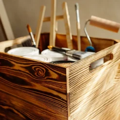 Creative Deco Caisse en Bois Flammé Compatible Étagères KALLAX et EXPIDIT 33 x 37 x 33 cm - Cube de Rangement - Kallax Rangement