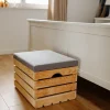 Creative Deco Coffre de Rangement Naturel 50 x 40 x 35 cm - Banc, Tabouret, Pouf et Cube de Rangement - Coffre à Jouets Enfant