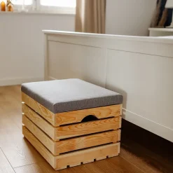 Creative Deco Coffre de Rangement Naturel 50 x 40 x 35 cm - Banc, Tabouret, Pouf et Cube de Rangement - Coffre à Jouets Enfant