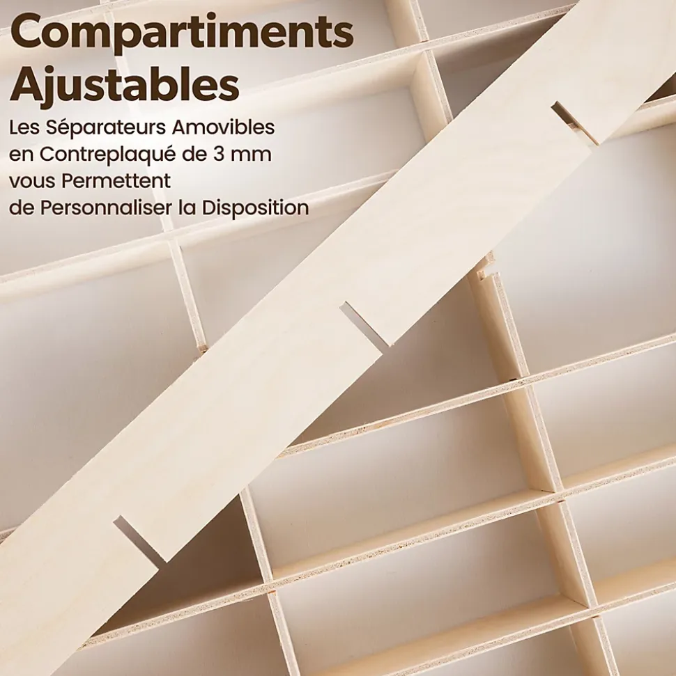 Creative Deco Étagère Murale en Bois pour 80 Voitures de Collection - Compartiments Ajustables Vitrine Verticale 78,5 x 40 x 4,5cm
