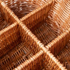 Creative Home Panier à Bouteilles en Osier 6 Compartiments - 40 x 31 x 38 cm (+/- 2 cm) - Tissé à la Main - Sac de Transport