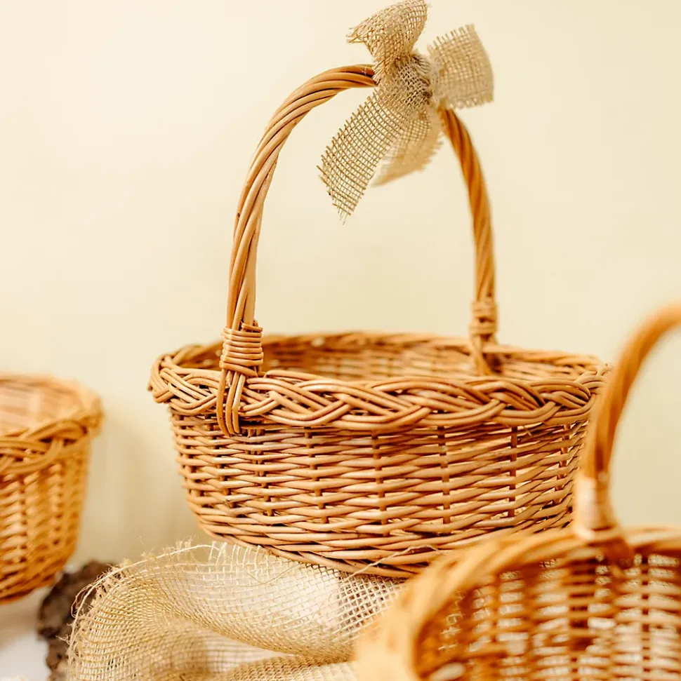 Creative Home Panier de Pâques en Osier 30 x 27 x 24 cm - Tissé à la Main, Brun Naturel, Rangement Polyvalent, Pique-Nique