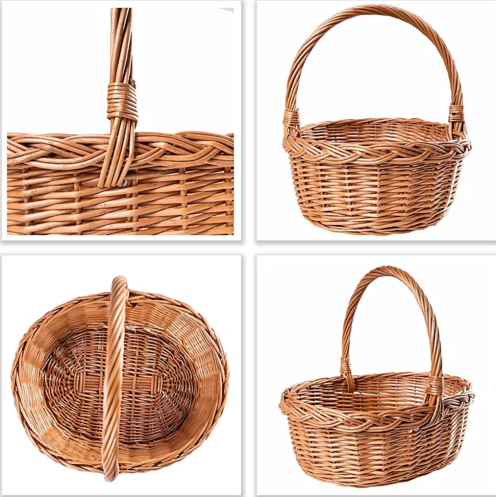 Creative Home Panier de Pâques en Osier 35 x 30 x 35 cm - Tissé à la Main, Brun Naturel, Rangement Polyvalent, Pique-Nique