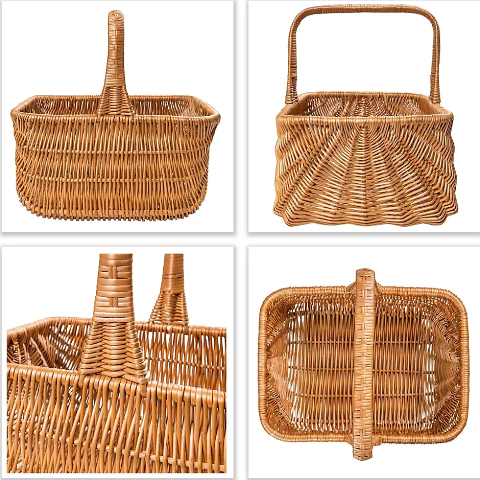Creative Home Panier de Rangement en Osier Pique-Nique avec Poignées Néerlandais 42 x 32 x 40 cm (+/- 1 cm) - Tissé à la Main