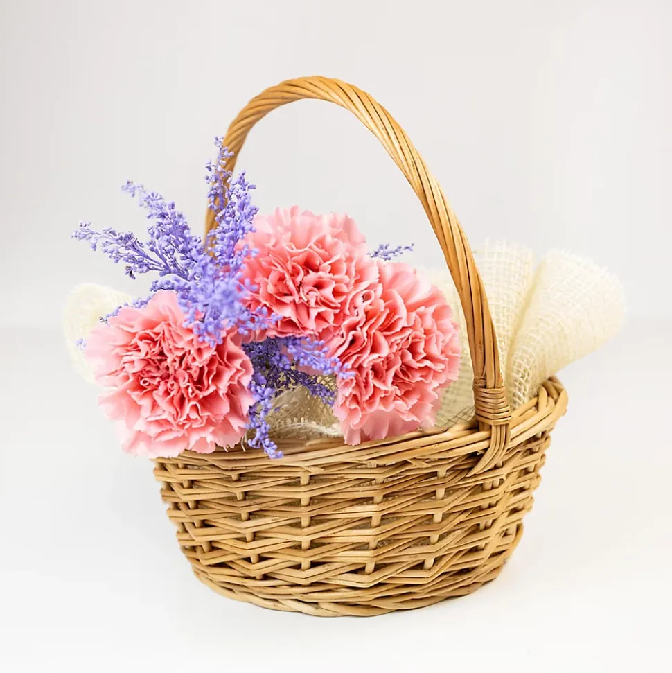 Creative Home Petit Panier de Pâques en Osier 22 x 22 x 26 cm - Tissé à la Main, Panier avec Anse, Cadeau, Fruits, Marron Naturel