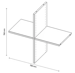 Croisillon pour étagère blanc GoodHome Atomia H. 71,4 x L. 71,4 x P. 33,2 cm