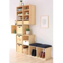Cube 2 cases Dinamic - ASTIGARRAGA KIT LINE - Pin massif - Meuble de salon - Style campagne - 71x33x36 cm