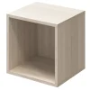 Cube de rangement avec porte effet chêne GoodHome Atomia H. 37,5 x L. 37,5 x P. 37 cm