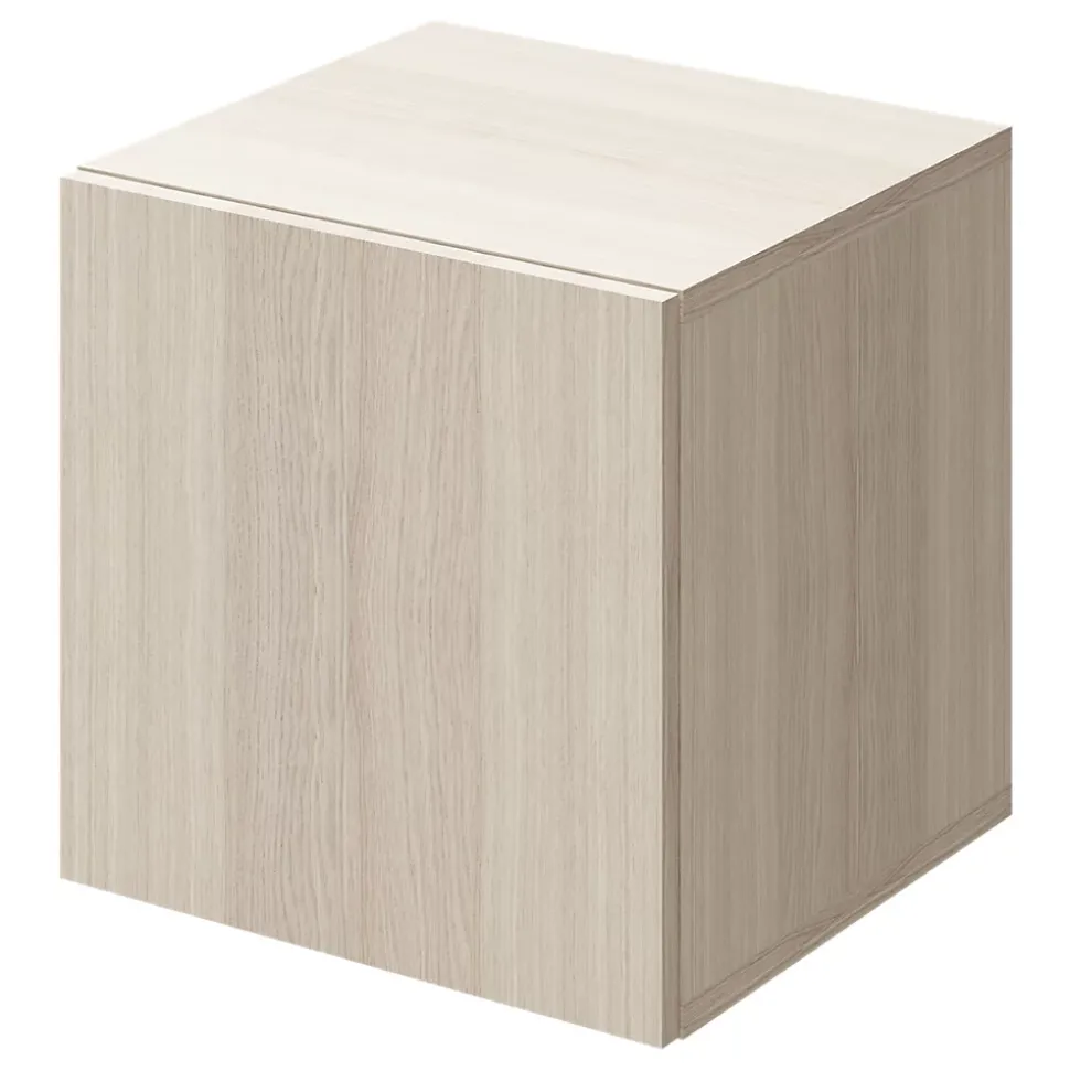 Cube de rangement avec porte effet chêne GoodHome Atomia H. 37,5 x L. 37,5 x P. 37 cm