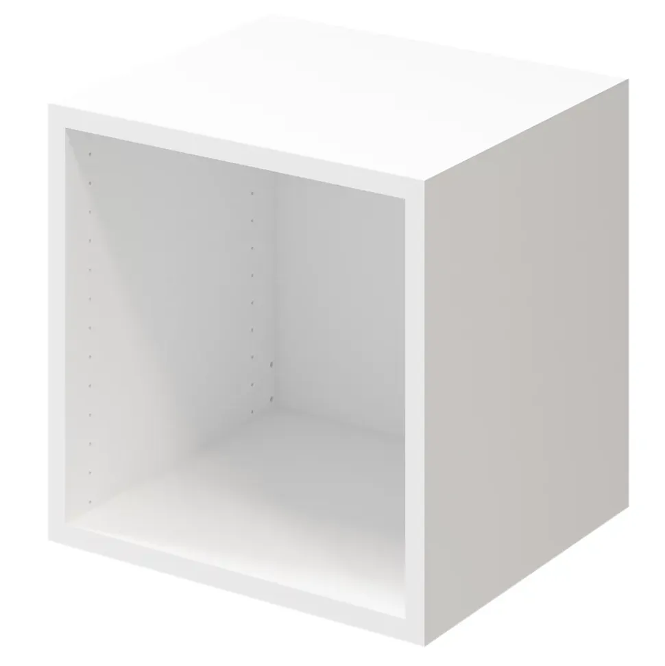 Cube de rangement avec porte blanche GoodHome Atomia H. 37,5 x L. 37,5 x P. 37 cm