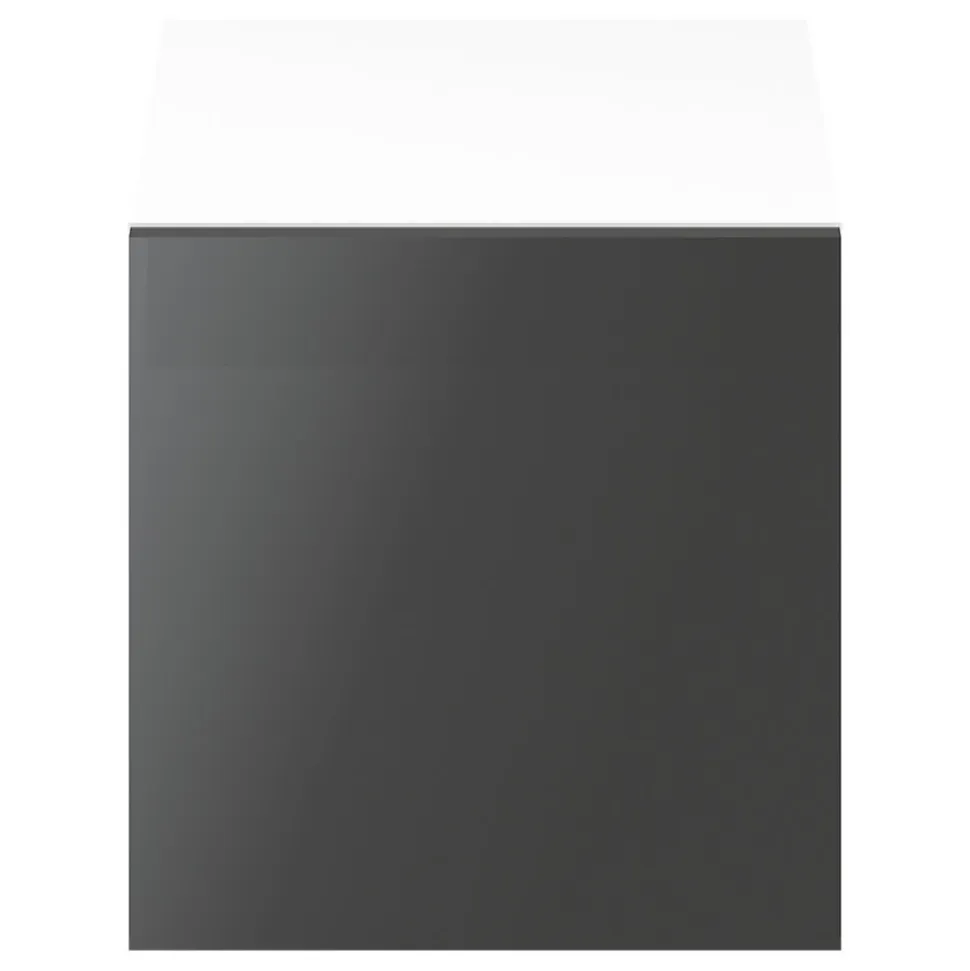 Cube de rangement blanc avec porte anthracite brillant GoodHome Atomia H. 37,5 x L. 37,5 x P. 37 cm