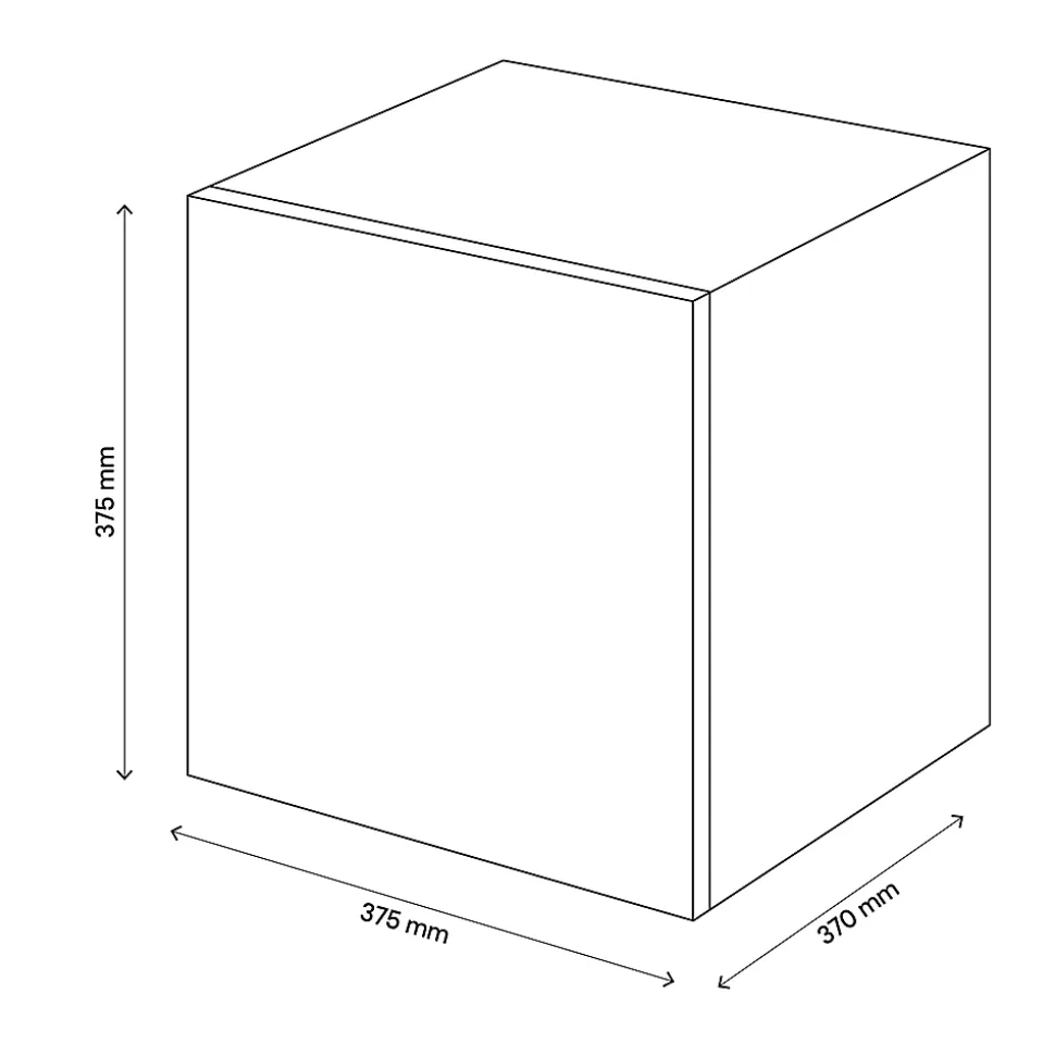 Cube de rangement blanc avec porte anthracite brillant GoodHome Atomia H. 37,5 x L. 37,5 x P. 37 cm
