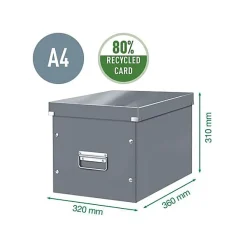 Cube de rangement en Carton avec couvercle Grand Format L - Rouge