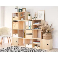 Cube de rangement en pin massif Dinamic Tablette intermédiaire