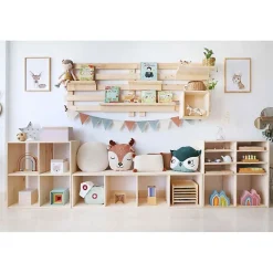 Cube de rangement en pin massif Dinamic Tablette intermédiaire