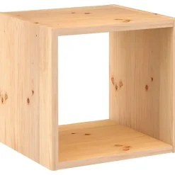 Cube de rangement pin masif - 36.2 x 36.2 x 33 cm - bois brut