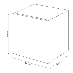 Cube rangement blanc avec porte effet chêne GoodHome Atomia H. 37,5 x L. 37,5 x P. 37 cm