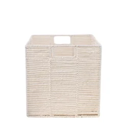 Cube rangement pliable en papier blanc 31x31x31cm