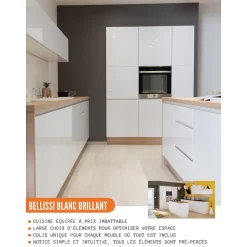 Cuisineandcie - Colonne de cuisine étagère ouverte Bellissi Blanc L 20 cm