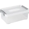 Curver 243810 Boîte de rangement HANDY empilable 4 L, transparent/argent, 294 x 194 x 110 mm