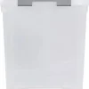 Curver Handy Lot de 3 bacs plastiques empilables transparents 65 L, fermeture à clips, modulaires (400 x 390 x 600 mm)
