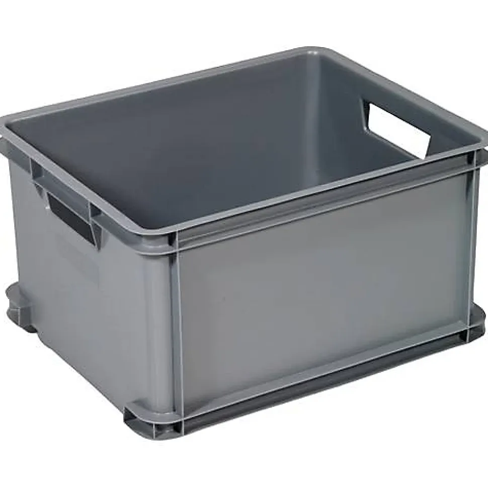 Curver Unibox Classic L 30 L, argent, boîte de rangement empilable modulable