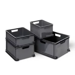 Curver Unibox Classic L 30 L, argent, boîte de rangement empilable modulable