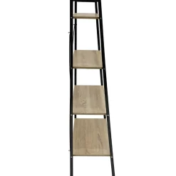 DARA - Etagère 4 Plateaux Métal et Aspect Bois