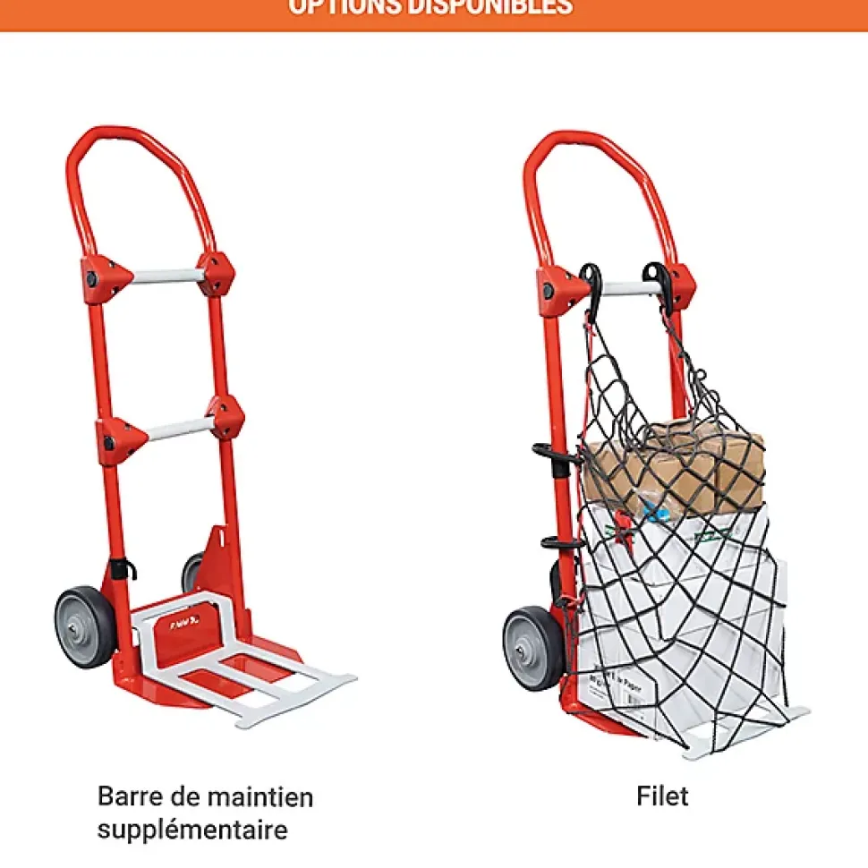 Diable - Bavette fixe + repliable - 1 barre de maintien - 180kg - 810010388