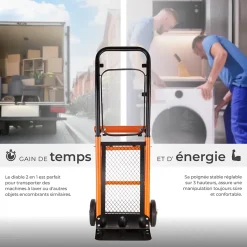 Diable 2 en 1 2 en 1 Capacité de charge maximale 80 kg