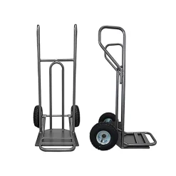 Diable - Pelle fixe 238x405mm - charge 250kg - Roues caout. élast. noir silencieux - DVPF2-RSN-BR