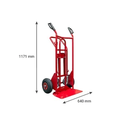 Diable 3 positions acier - Charge max 250kg / 350kg - Roues gonflables - 810006146
