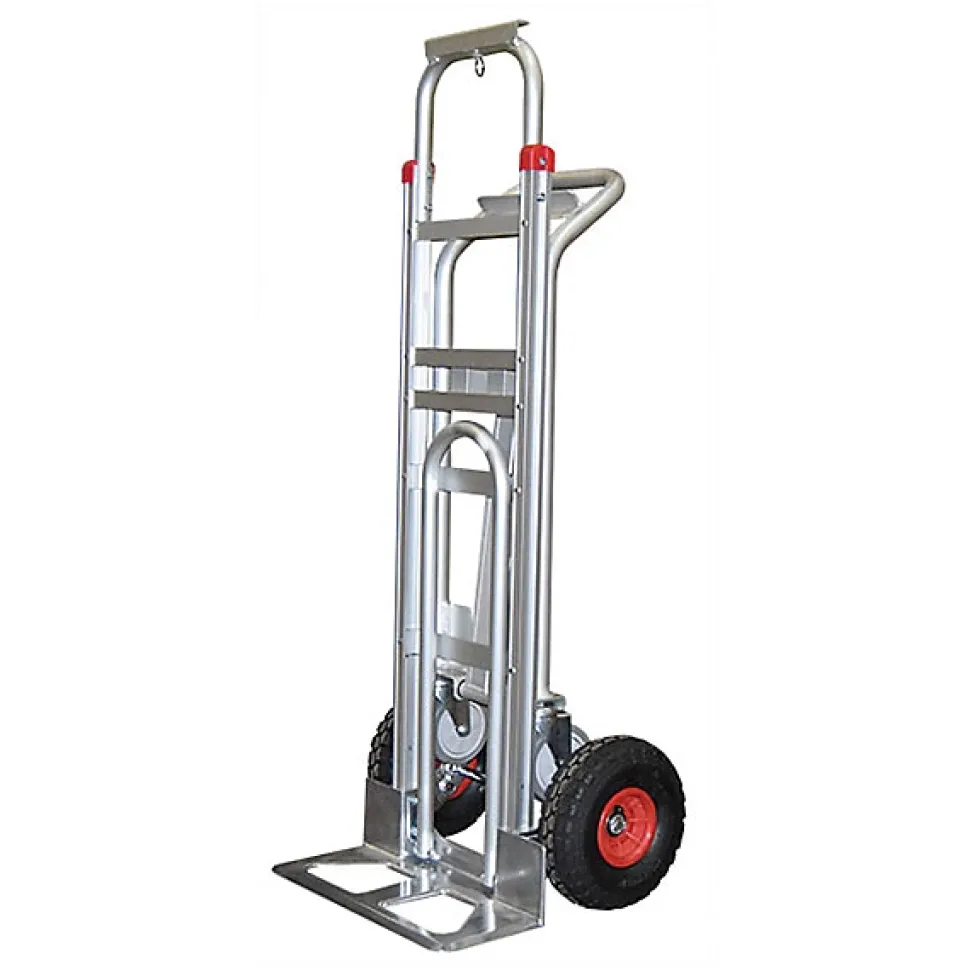 Diable 3 positions aluminium - Charge 250kg / 350kg - Roues gonflables - STC3