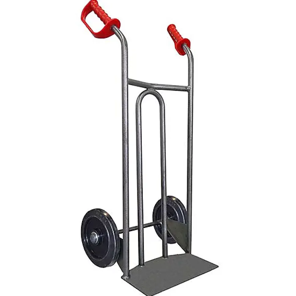 Diable acier charge 250kg - Roues caout. élast. noir silencieux - DVPO-RSN