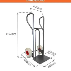 Diable acier charge 250kg - Roues increvables non tachantes silenc. - DVPF1-RINC
