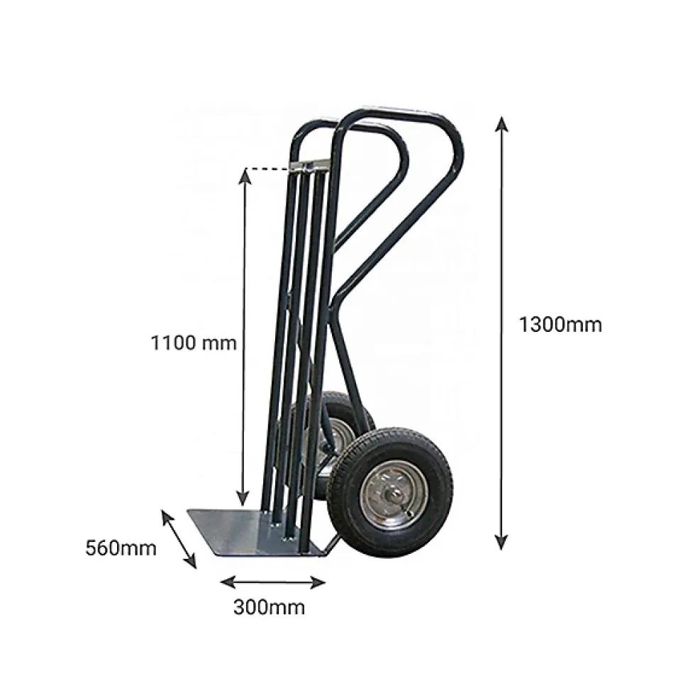 Diable acier charge 500kg BTP - Roues pneumatiques - 810007204